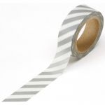 Darice - Washi Masking Tape - White with Silver