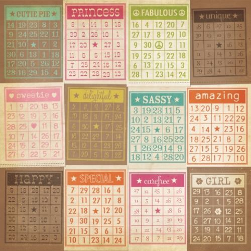 Simple Stories - Fabulous - Bingo Cards/Stripes