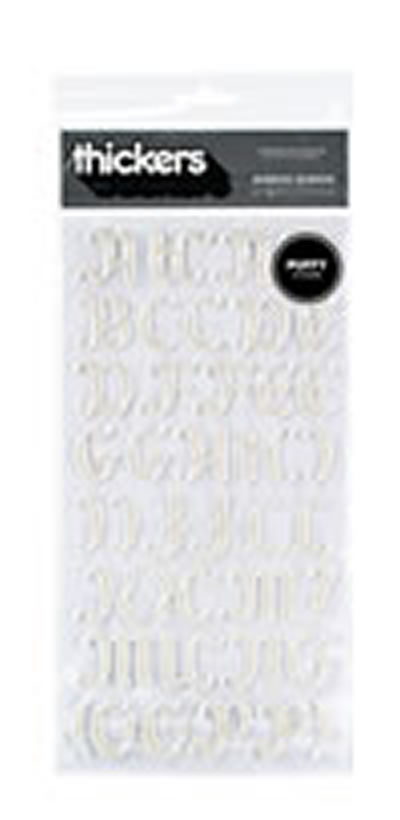 American Crafts - Thickers - Puffy Glitter - Mirror Mirror - White