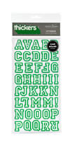 American Crafts - Thickers - Letterman - Flocked - Emerald