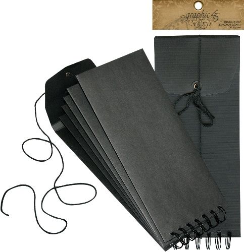 Graphic 45 - Staples Collection - Black Policy Envelope Staples