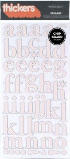American Craft - Thickers - Chipboard - Regards - Coral