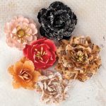 Prima Marketing Inc - Lyric Collection - Paper Flowers With Glitter 1.5" To 2.5" 6/Pkg - Roses
