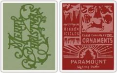 Sizzix - Tim Holtz - Alterations - Texture Fades - Embossing Folders - double set - Merry Christmas and Vintage Holiday