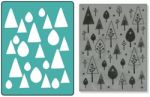Sizzix - Hero Arts - Textured Impressions - Stamp & Imboss - Birds and Trees