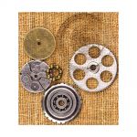 Prima Marketing Inc - Finnabair - Sunrise Sunset Mechanicals Metal Vintage Trinkets - Washers #2, 1" To 2", 6/Pkg