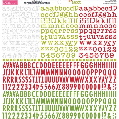 Bella Blvd - Tiny Text Cardstock Alphabet Stickers 12"X12" - Festive