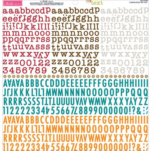 Bella Blvd - Tiny Text Cardstock Alphabet Stickers 12"X12" - Pumpkin Spice