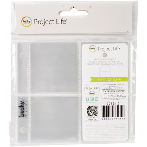 Project Life Ring Photo Sleeves 4"X4" 10/Pkg - Four 2"X2" Pockets