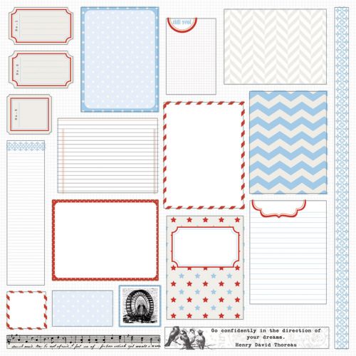 Teresa Collins Designs - Stationery Noted - 12x12 Die Cut Sheet
