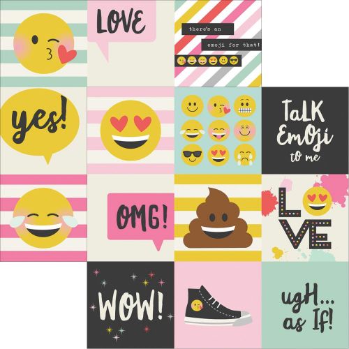 Simple Stories - Emoji Love - Double-Sided Elements Cardstock 12"X12" - 4"X4" Journaling Cards