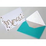 Teresa Collins Designs - Studio Gold - Foiled Cards W/Envelopes 5.25"X3.75" 12/Pkg - Merci