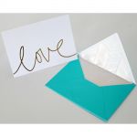 Teresa Collins Designs - Studio Gold - Foiled Cards W/Envelopes 5.25"X3.75" 12/Pkg - Love