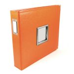 We R Memory Keepers - Classic Leather 12"x12" Window Ring Binder Album - Orange Soda