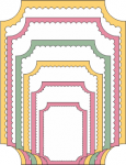 Cheery Lynn Designs Die - Coved Rectangle Scalloped