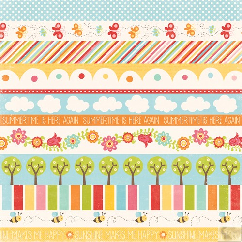Echo Park - Hello Summer Borders Patterned Paper