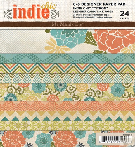 My Minds Eye - Indie Chic - Citron - 6X6 paper pad