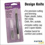 Paper Craft Design Knife 15.5CM 5 spare blades and safety cap
