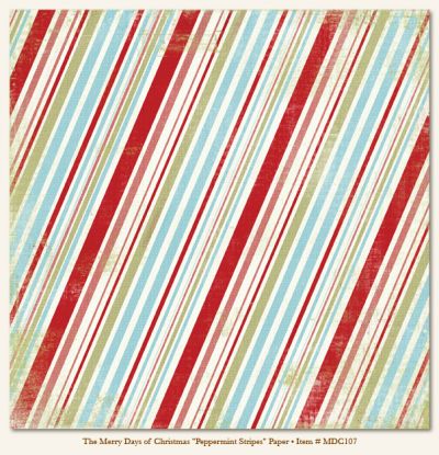 My Minds Eye - The Merry Days of Christmas Peppermint Stripes Paper