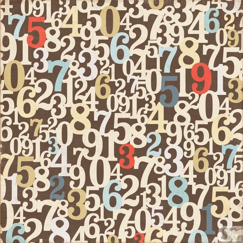 Echo Park - Note to Self Numbers Patterned Paper