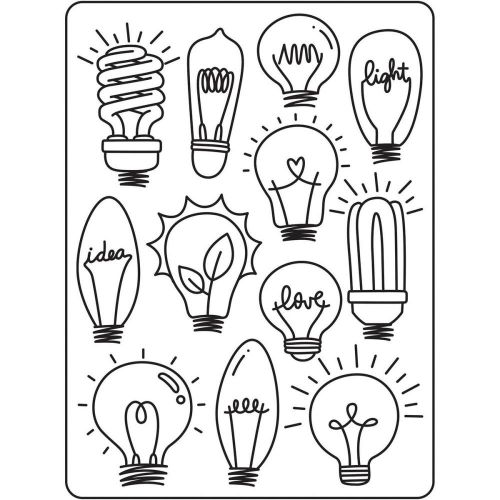 Darice - Embossing Essentials - Embossing Folder - Light Bulbs
