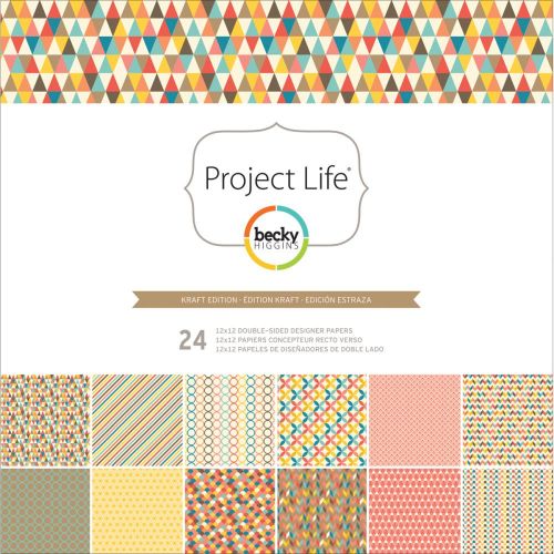 Becky Higgins Project Life - Kraft 12X12 Designer Paper Pack