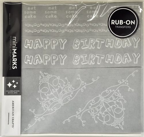 American Crafts - Mini Marks Rubon book - Celebration Book One - White