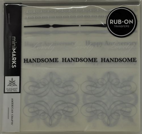 American Crafts - Mini Marks Rubon book - Elegant Book Two - Silver and Black