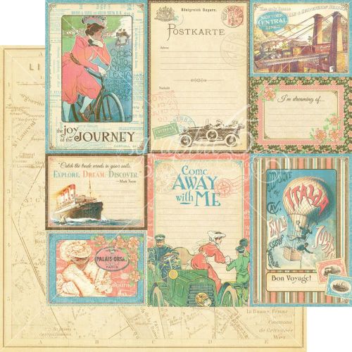 Graphic 45 - Come Away With Me Collection - 12" x 12" Paper - Vintage Voyage