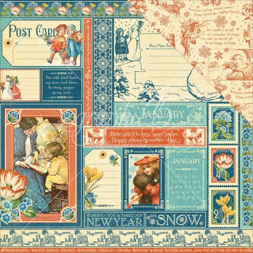 Graphic 45 - Children's Hour Collection - Double-Sided Cardstock 12"X12" - January Collective