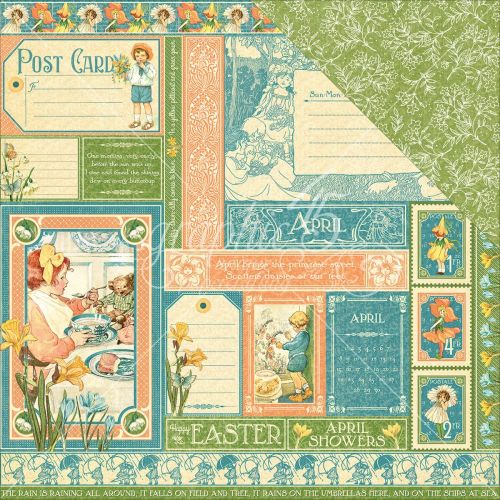 Graphic 45 - Children's Hour Collection - Double-Sided Cardstock 12"X12" - April Collective