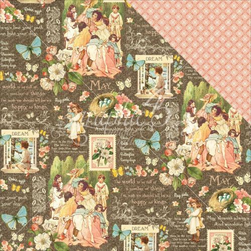 Graphic 45 - Children's Hour Collection - Double-Sided Cardstock 12"X12" - May Montage