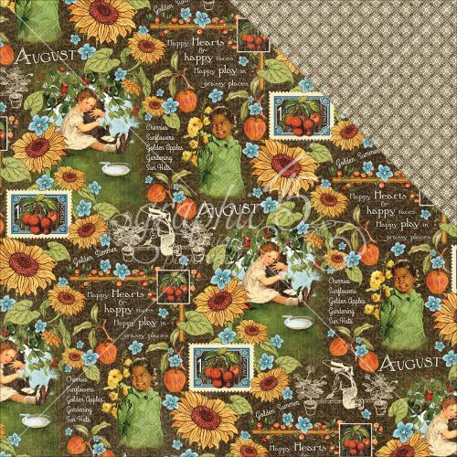 Graphic 45 - Children's Hour Collection - Double-Sided Cardstock 12"X12" - August Montage
