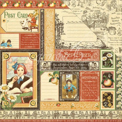 Graphic 45 - Children's Hour Collection - Double-Sided Cardstock 12"X12" - September Collective