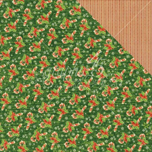 Graphic 45 - St Nicholas Double-Sided Cardstock 12"X12" - Candy Cane Wishes