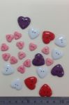 Boyle - Scrappy Bizz - Buttons Hearts Red, Pink, Purple and White - 24 Pcs