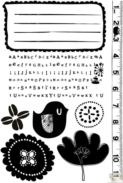Prima Marketing Inc. Cling Stamp 3.5X5 Doodle Deux
