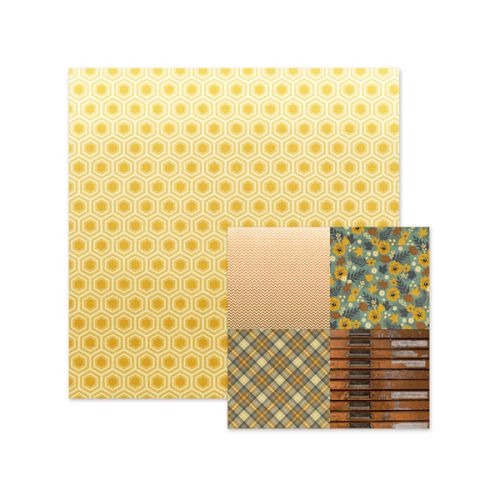 We R Memory Keepers - Harvest Collection - 12x12" Printed Paper - Honeycomb