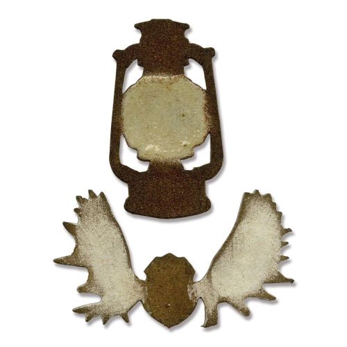 Sizzix - Tim Holtz - Alterations - Movers & Shapers - Magnetic Dies 2/Pkg - Mini Lantern & Antlers