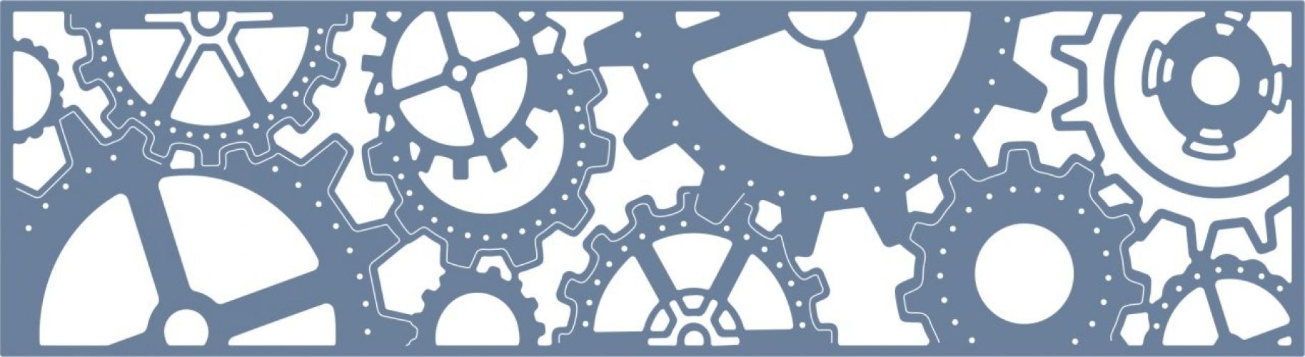 Cheery Lynn Designs Die - Gear Mesh Border (Steampunk Series)