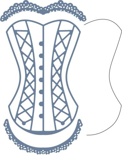 Cheery Lynn Designs Die - Corset w/Angel Wing (Steampunk Series)