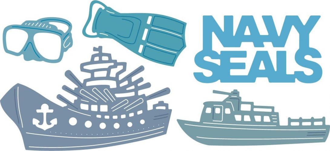 Cheery Lynn Designs Die - Navy ( Set of 5 )