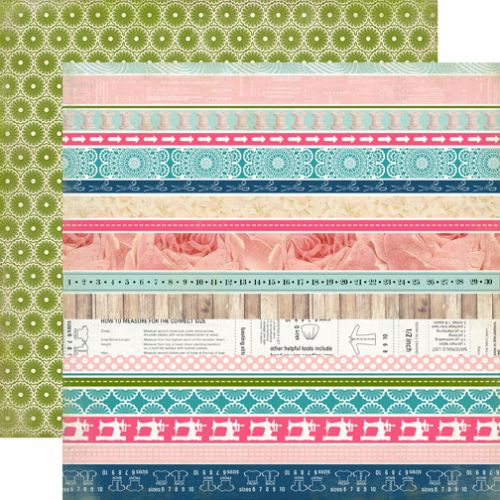 Carta Bella Paper Company - Sew Lovely Collection -12x12" Paper - Border Strips