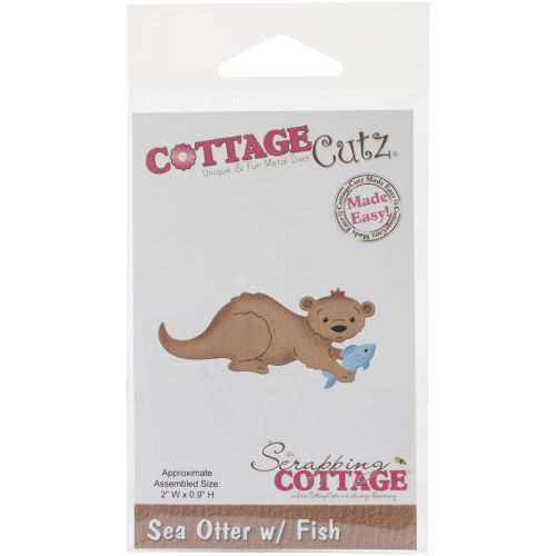 Cottage Cutz - Scrapping Cottage - Die - Sea Otter W/Fish 2"X.9"