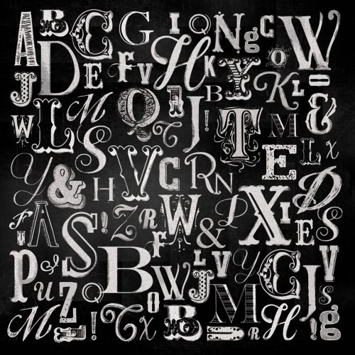 My Mind's Eye - Chalk Studio -  Lettered  - 12" x 12" Double Sided Patterned Paper