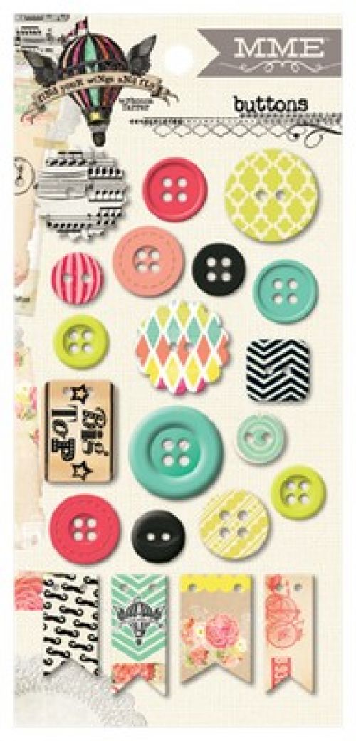 My Minds Eye - Find Your Wings and Fly - Up and Away Chipboard Buttons