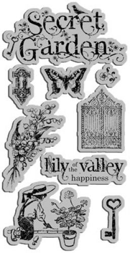 Graphic 45 - Secret Garden Collection - Cling Rubber Stamps - Secret Garden 1