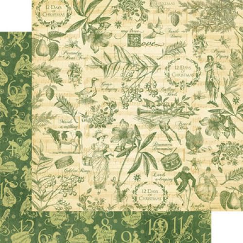 Graphic 45 - The 12 Days of Christmas - Paper - Pear Tree