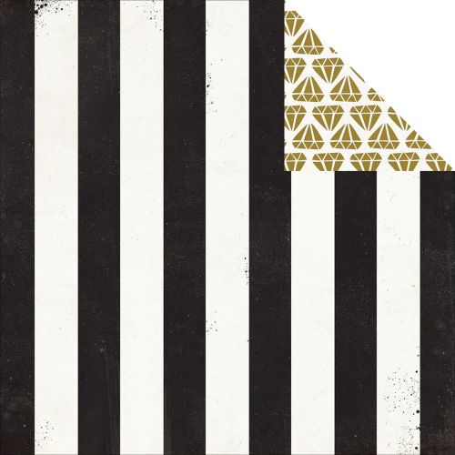 My Mind's Eye - Jubilee Collection - Mint Julep Beautiful Stripe 12 x 12 Double Sided Patterned Paper