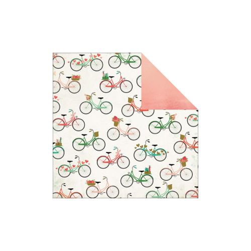 My Mind's Eye - Mint Julep Jubilee Collection - Ride Bike 12 x 12 Double Sided Patterned Paper